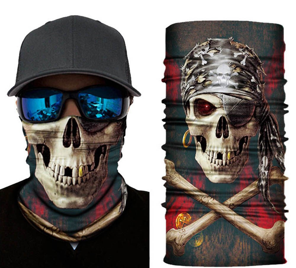 Siyah Korsan Kafatası Baskılı Buff Bandana 30x48 cm Şık Tasarımlı Fonksiyonel Ürün
