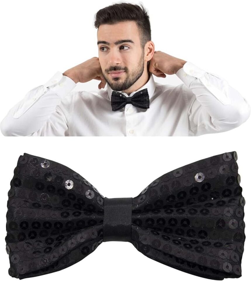 Siyah Payetli Pullu Papyon Şık Tasarımlı Fonksiyonel Ürün