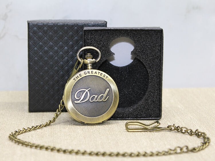 Özel Kutulu Dad (Baba) Tasarımlı Antik Köstekli Saat Şık Tasarımlı Fonksiyonel Ürün