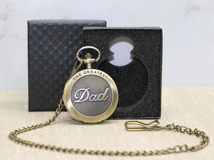 Özel Kutulu Dad (Baba) Tasarımlı Antik Köstekli Saat Şık Tasarımlı Fonksiyonel Ürün