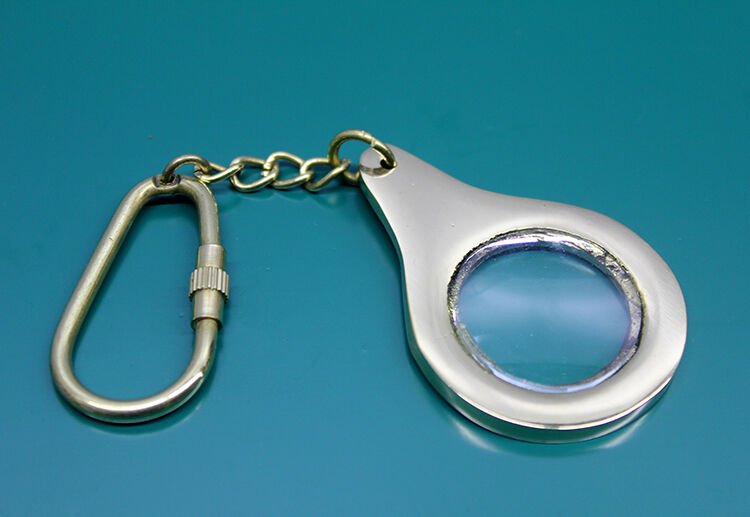 Pirinç Büyüteç Anahtarlık Mini Boy Şık Tasarımlı Fonksiyonel Ürün