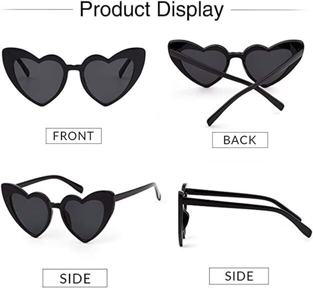 Siyah Renk Kalp Şekilli Parti Gözlüğü Şık Tasarımlı Fonksiyonel Ürün