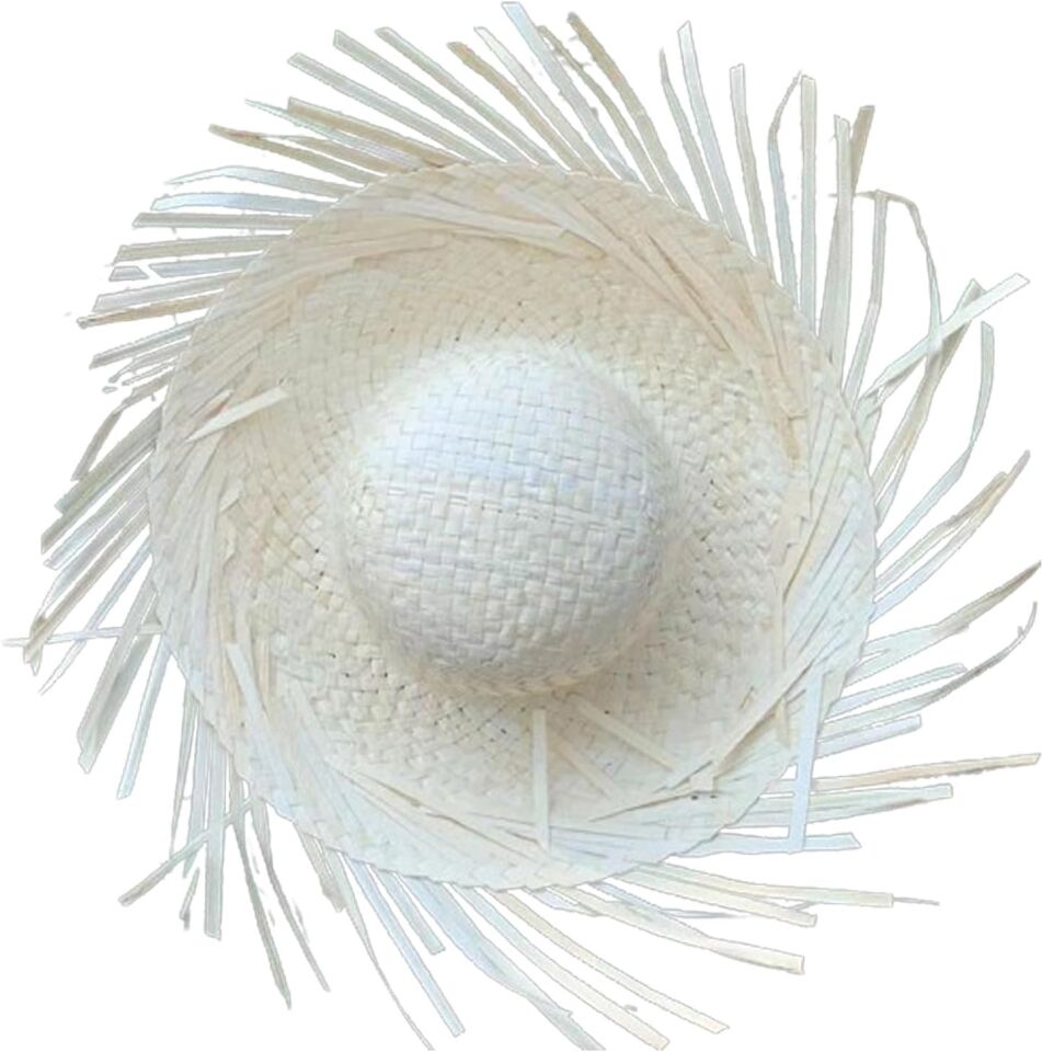 Tropikal Parti Beyaz Hasır Hawaii Şapkası Şık Tasarımlı Fonksiyonel Ürün