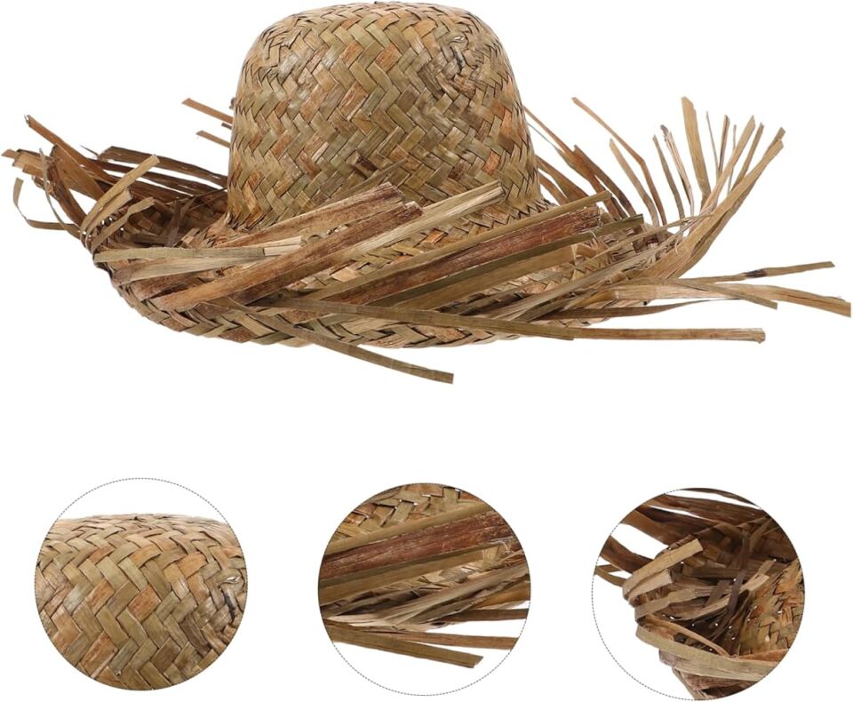 Tropikal Parti Natural Hasır Şapka Şık Tasarımlı Fonksiyonel Ürün