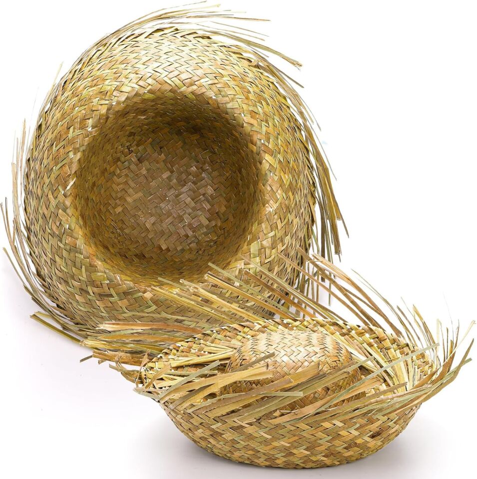 Tropikal Parti Natural Hasır Şapka Şık Tasarımlı Fonksiyonel Ürün