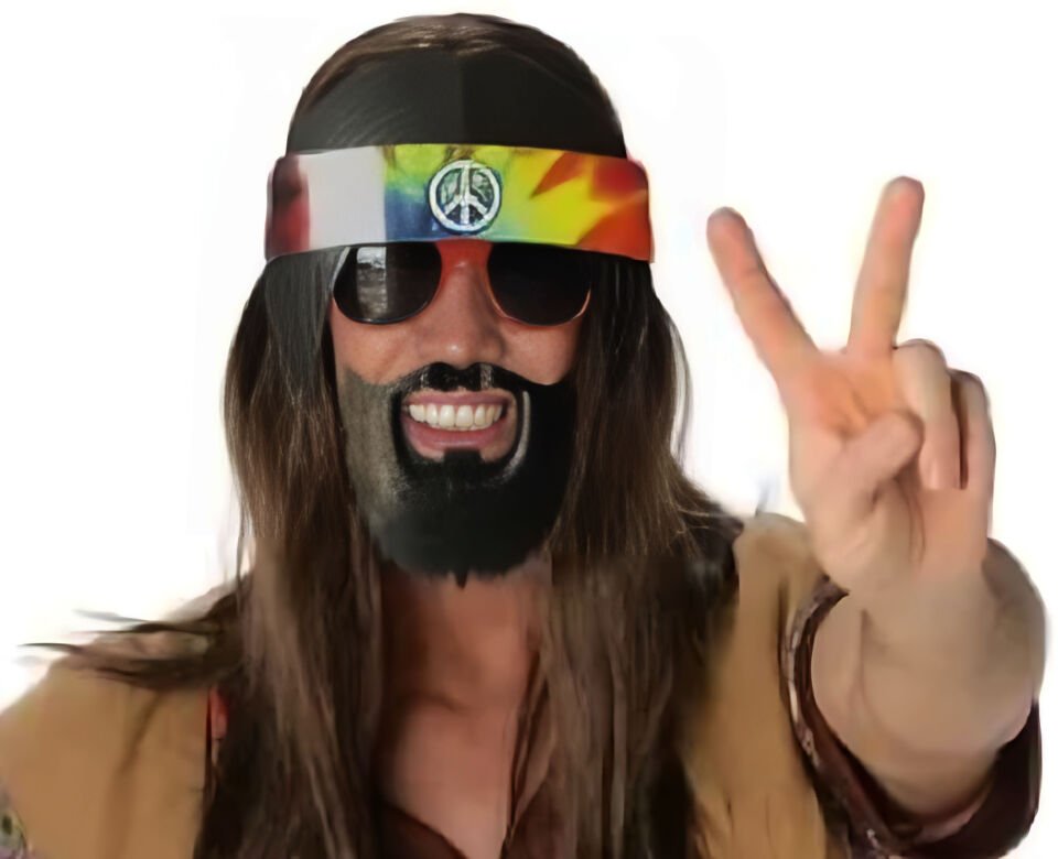 Siyah Saçlı Bandana Hippi Parti Gözlüğü Şık Tasarımlı Fonksiyonel Ürün