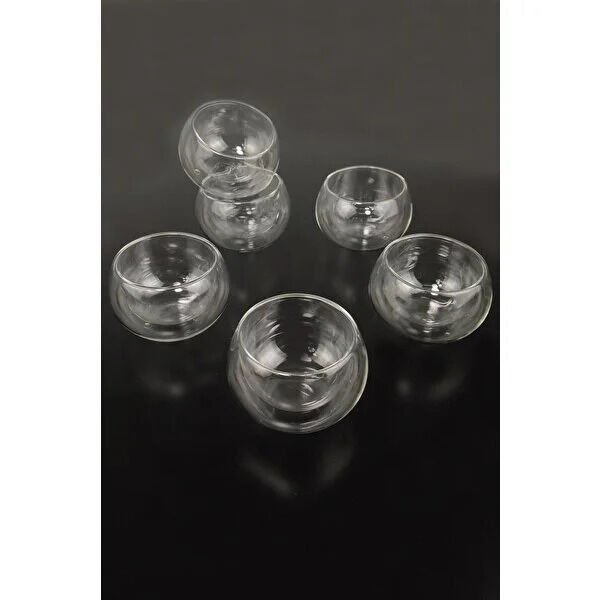 Çift Cidarlı Cam Reçellik 6 Adet Şık Tasarımlı Fonksiyonel Ürün