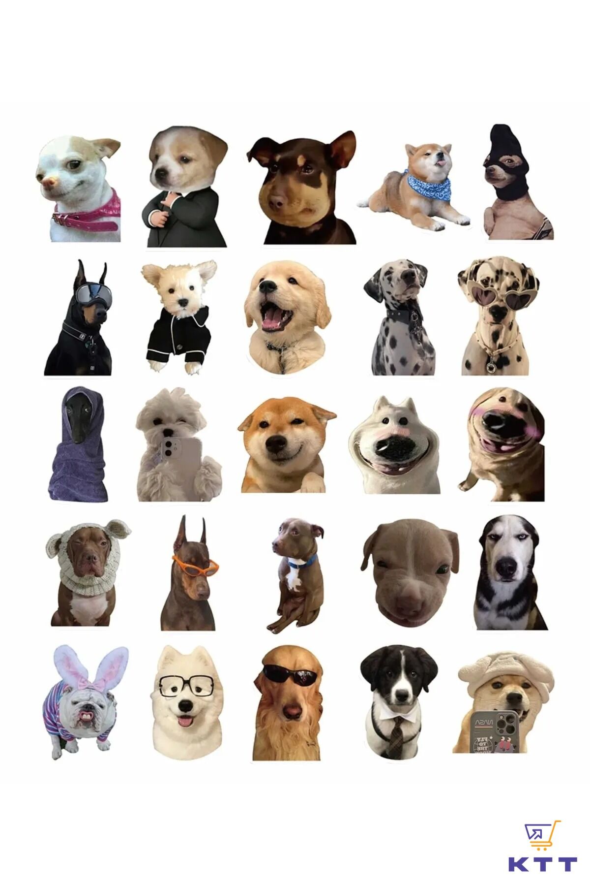 Sevimli Köpek Çıkartmaları Laptop Notebook Tablet Sticker Seti Şık Tasarımlı Fonksiyonel Ürün