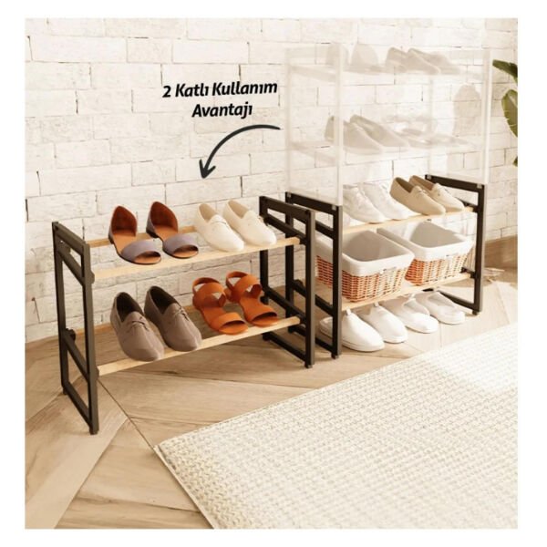 4 Katlı Ahşap Ayakkabılık Şık Tasarımlı Fonksiyonel Ürün