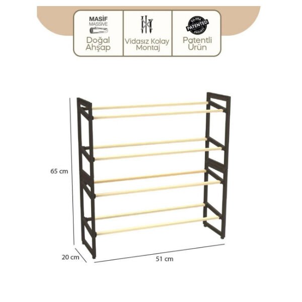 4 Katlı Ahşap Ayakkabılık Şık Tasarımlı Fonksiyonel Ürün