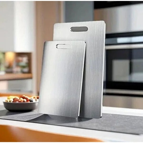 2'li Paslanmaz Çelik Kesim Panosu Seti Şık Tasarımlı Fonksiyonel Ürün