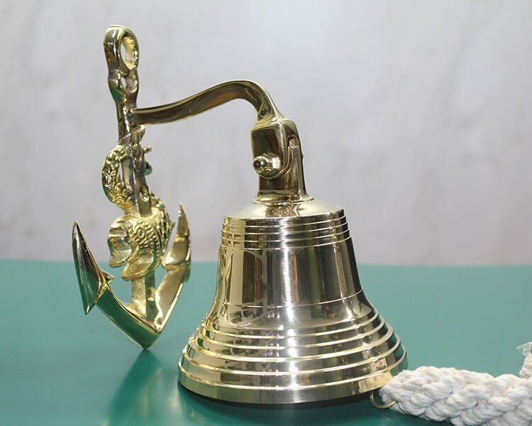 Pirinç Duvara Asmalı Çapalı Çan Şık Tasarımlı Fonksiyonel Ürün