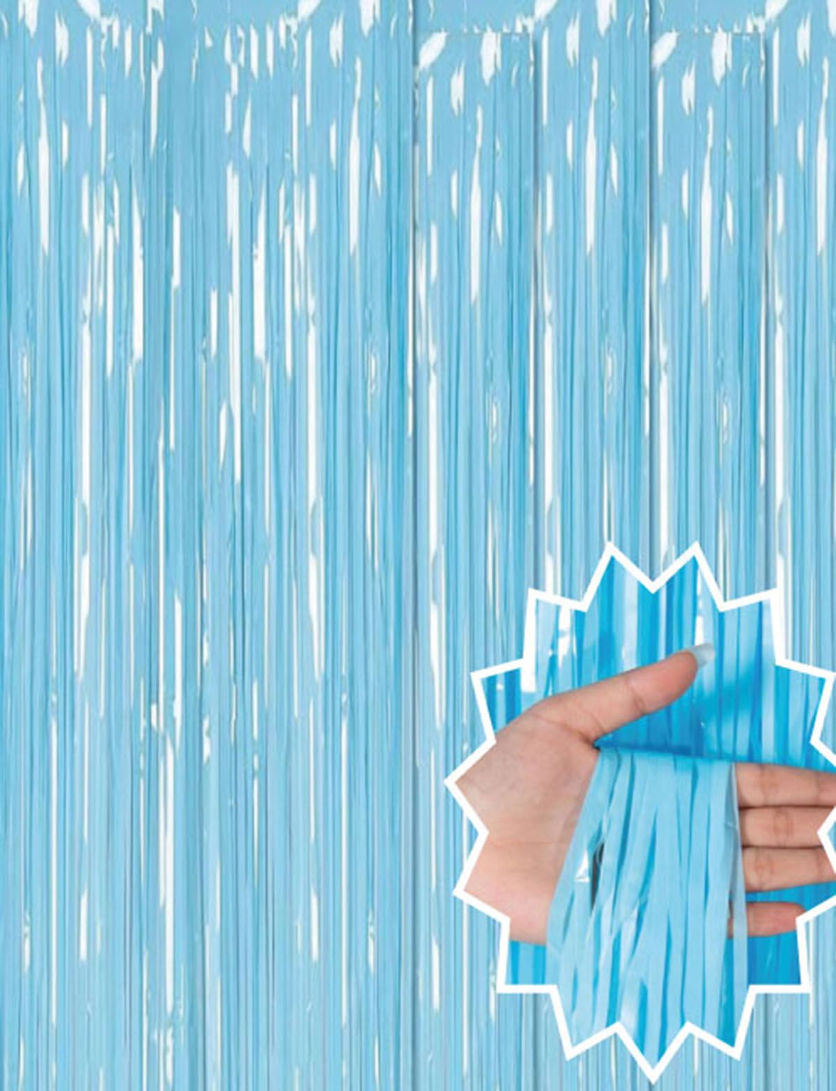 Soft Mavi Püsküllü Kapı Perdesi Şık Tasarımlı Fonksiyonel Ürün