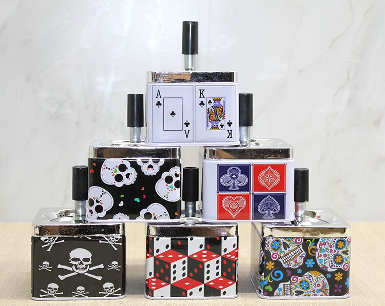 Metal Renkli Basmalı Küllük Şık Tasarımlı Fonksiyonel Ürün