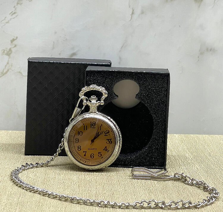 Özel Kutulu Camlı Gümüş Köstekli Saat Şık Tasarımlı Fonksiyonel Ürün