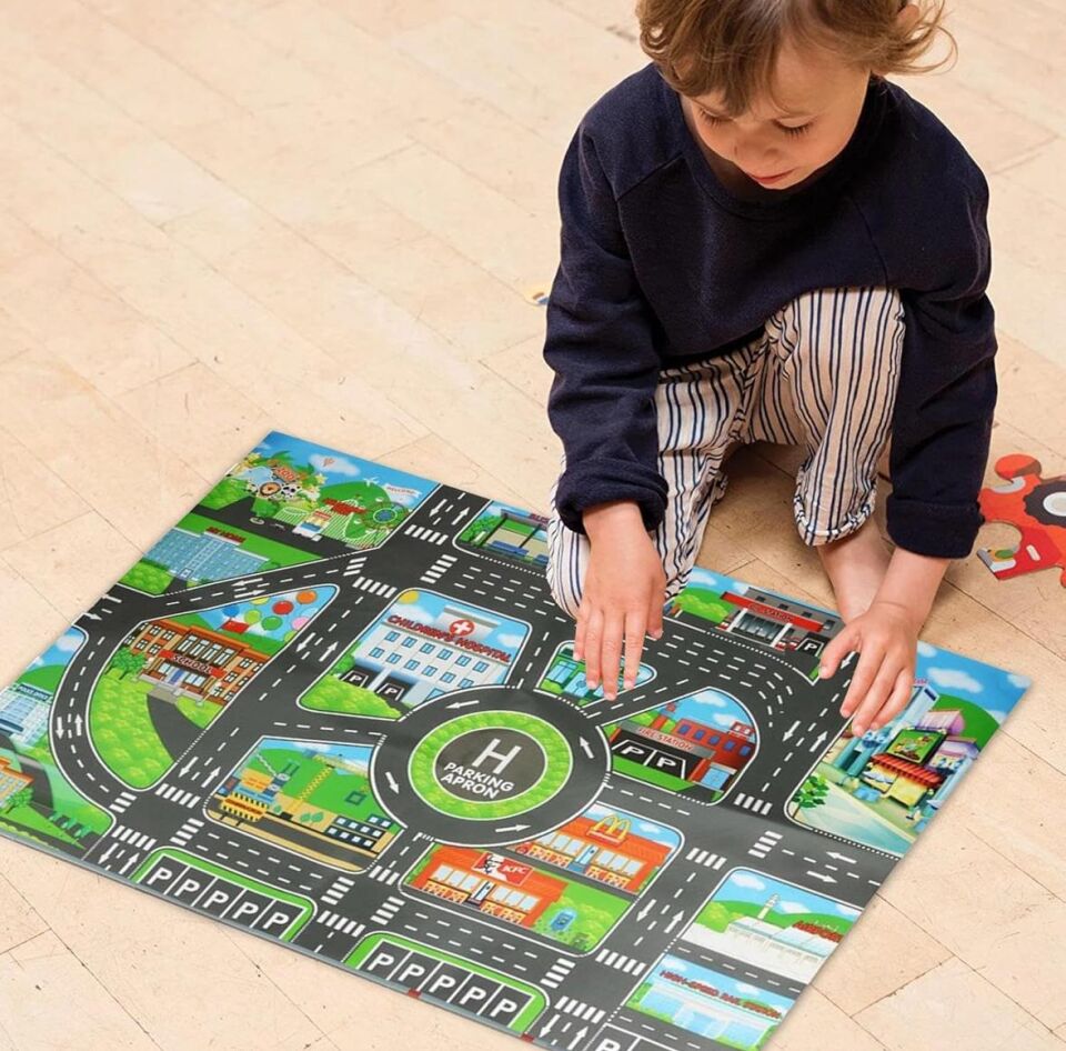 Çocuk Oyun Matı (Mutlu Şehir Hayatı) Şık Tasarımlı Fonksiyonel Ürün