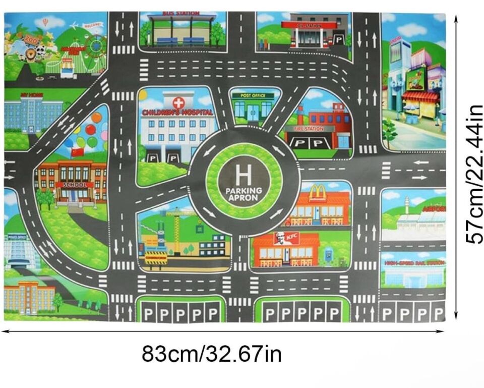 Çocuk Oyun Matı (Mutlu Şehir Hayatı) Şık Tasarımlı Fonksiyonel Ürün