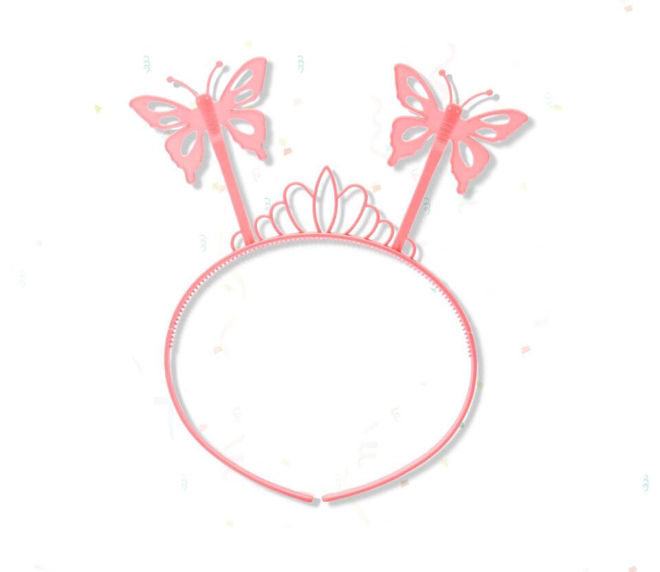 Toz Pembe Kelebek Kanadı Tacı ve Sopası Şık Tasarımlı Fonksiyonel Ürün