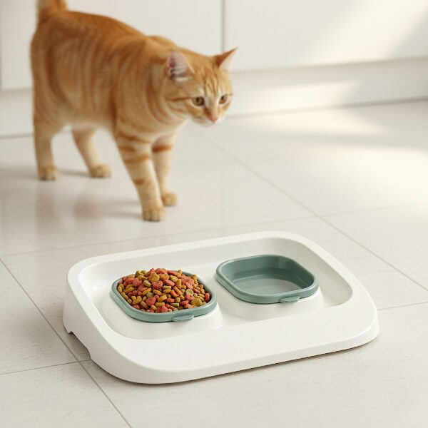 Mikopet Yeşil 2'si 1 Arada Mama Ve Su Kabı Şık Tasarımıyla Benzersiz Kullanım Deneyimi Hayatınızı Kolaylaştıracak Ürünler