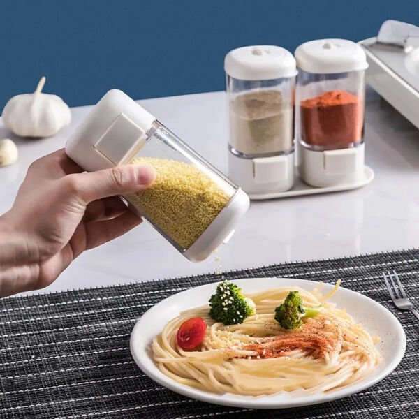 4'lü Basmalı Baharatlık Tuzluk Seti Şık Tasarımlı Fonksiyonel Ürün