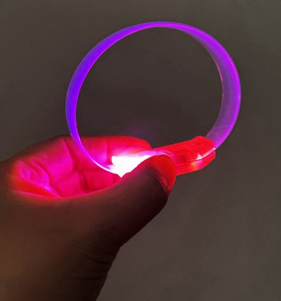 3 Modlu Pilli LED Işıklı Esnek Parti Bilekliği Pembe Şık Tasarımlı Fonksiyonel Ürün