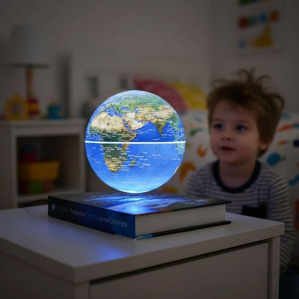 Kitap Şeklinde Manyetik Dönen Işıklı Dünya Küre Şık Tasarımlı Fonksiyonel Ürün