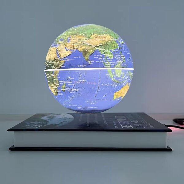 Kitap Şeklinde Manyetik Dönen Işıklı Dünya Küre Şık Tasarımlı Fonksiyonel Ürün