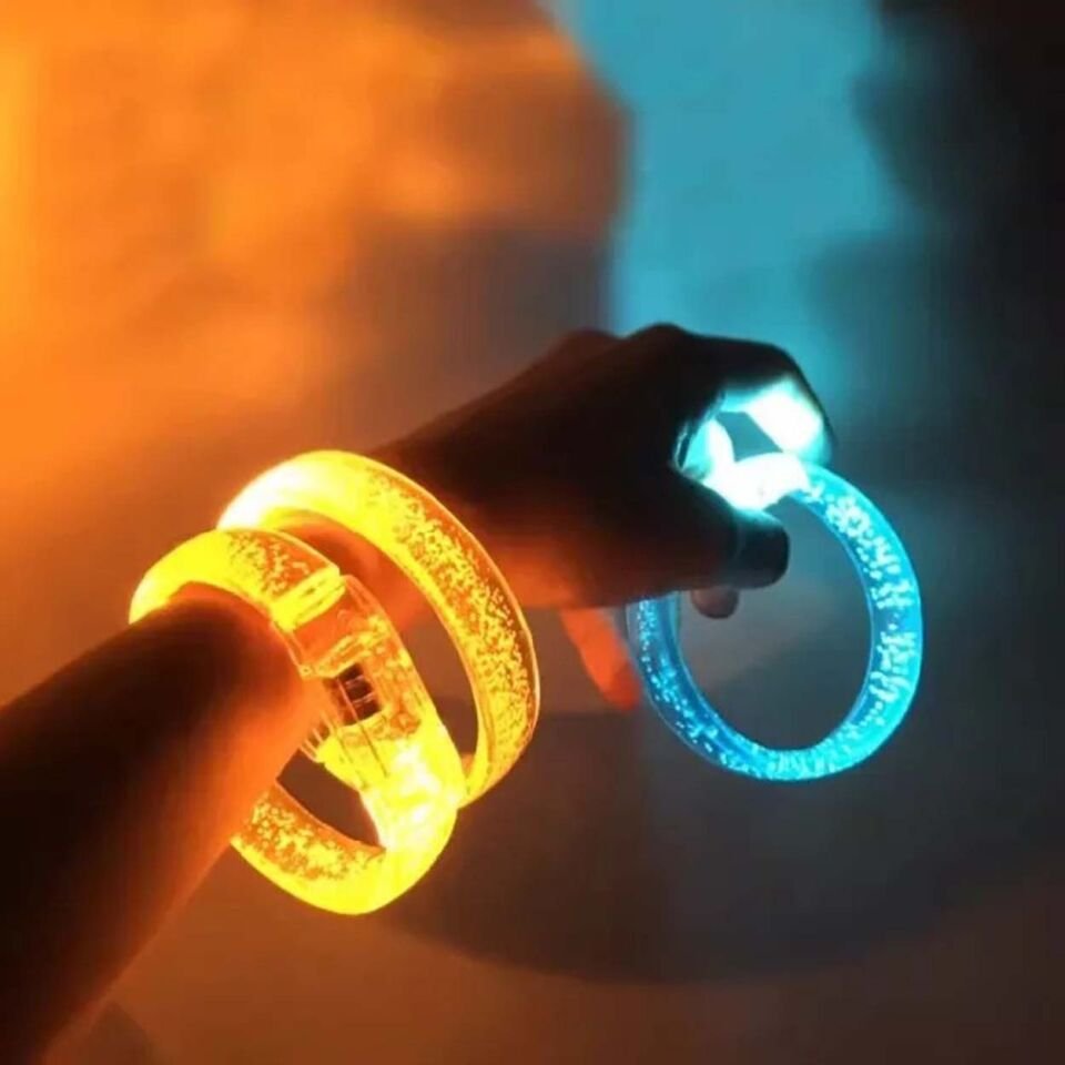 Turuncu Led Işıklı Baskı Yapılabilen Pilli Bileklik Bilezik Şık Tasarımlı Fonksiyonel Ürün