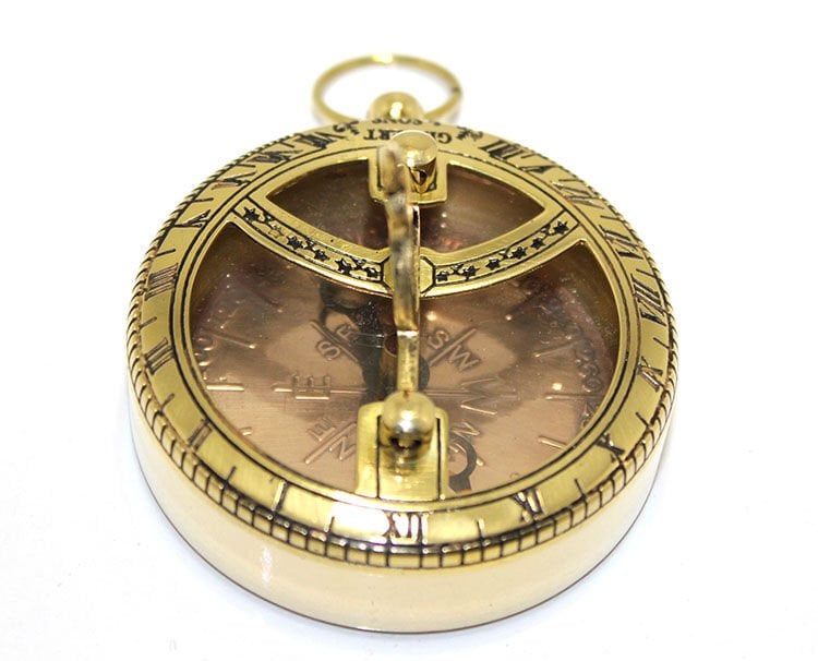 Pirinç Güneş Saati Ve Pusula Modeli Şık Tasarımlı Fonksiyonel Ürün