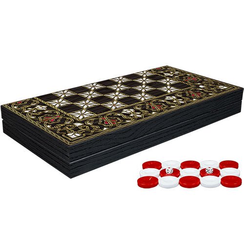 Klasik Sedef İşlemeli Tavla Model 2 Şık Tasarımlı Fonksiyonel Ürün