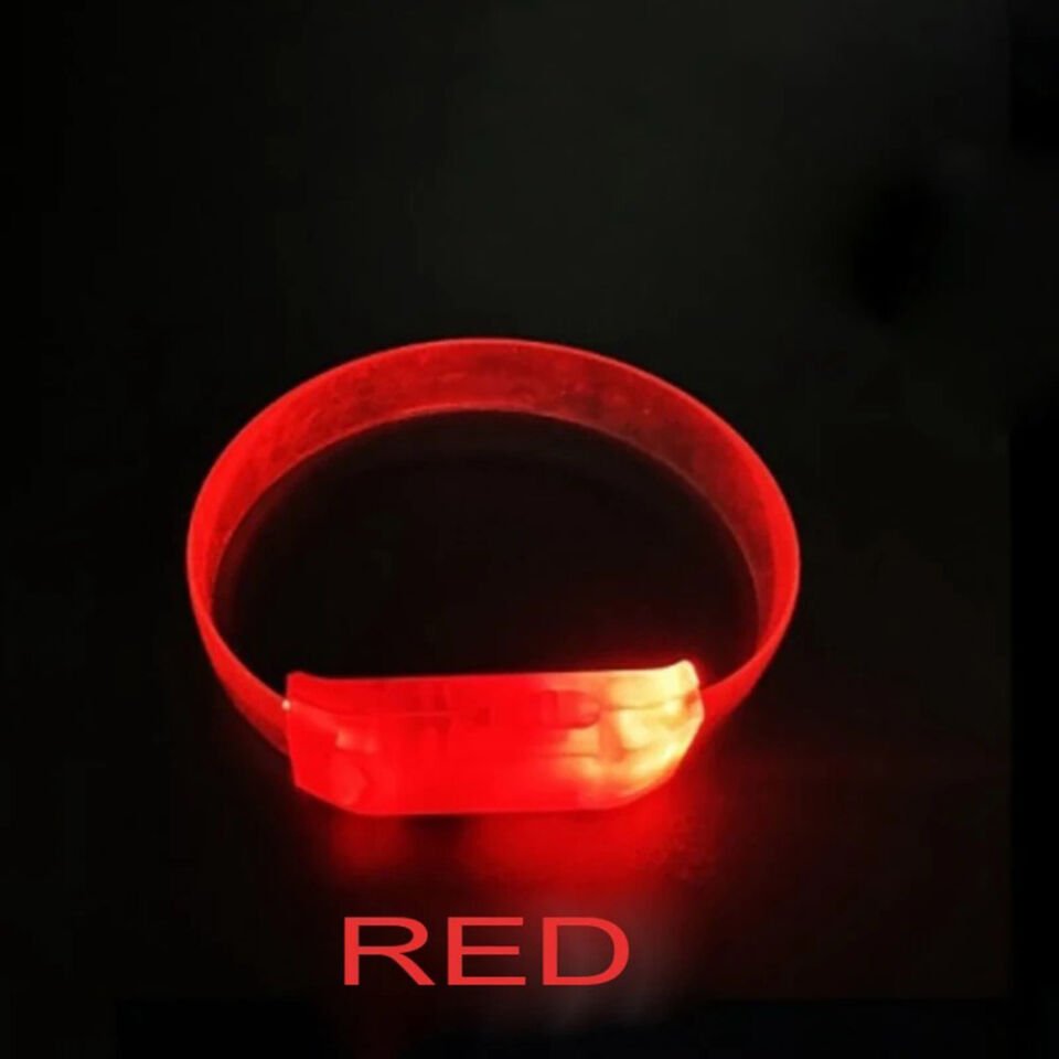 3 Modlu Pilli LED Işıklı Esnek Parti Bilekliği Kırmızı Şık Tasarımlı Fonksiyonel Ürün