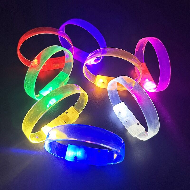 3 Modlu Pilli LED Işıklı Esnek Parti Bilekliği Kırmızı Şık Tasarımlı Fonksiyonel Ürün