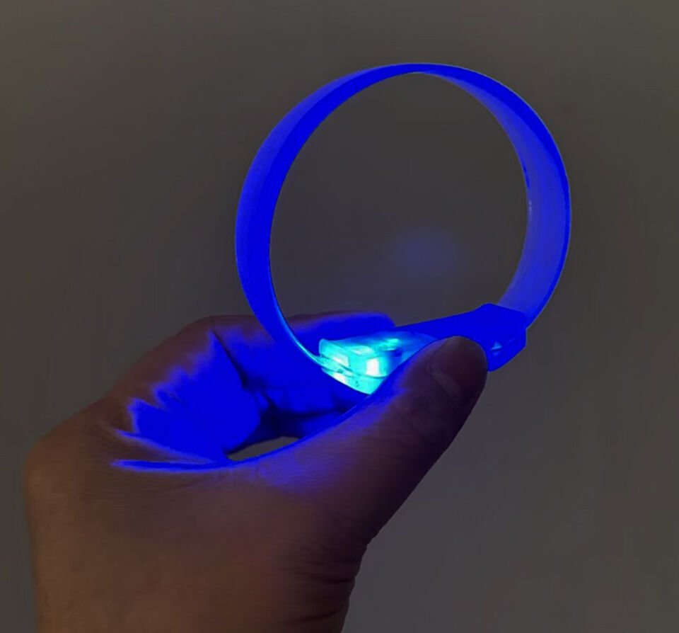 3 Modlu Pilli LED Işıklı Esnek Parti Bilekliği Mavi Şık Tasarımlı Fonksiyonel Ürün