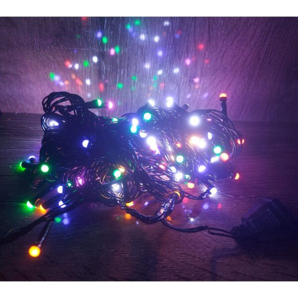 10m 100 Led Damla Uçlu Led Işık RGB Işık Siyah Kablo Şık Tasarımlı Fonksiyonel Ürün