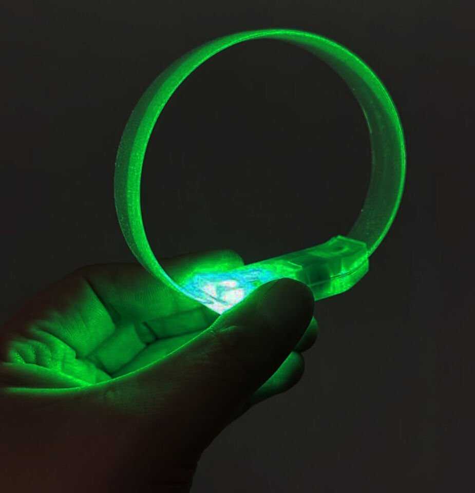 3 Modlu Pilli LED Işıklı Esnek Parti Bilekliği Yeşil Şık Tasarımlı Fonksiyonel Ürün