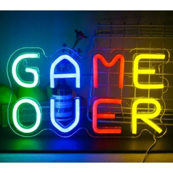 GAME OVER Tasarımlı Neon Led Şık Tasarımlı Fonksiyonel Ürün
