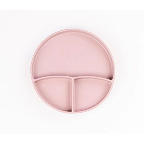 Pembe 3’lü Silikon Yemek Seti – Önlük + Diş Kaşıyıcılı Kaşık + Vakumlu Tabak Şık Tasarımlı Fonksiyonel Ürün