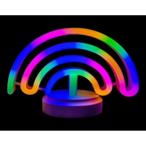 Neon Işıklı Gökkuşağı Masa Gece Lambası Şık Tasarımlı Fonksiyonel Ürün