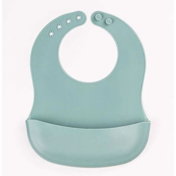 Yeşil 3’lü Silikon Yemek Seti – Önlük + Diş Kaşıyıcılı Kaşık + Vakumlu Tabak Şık Tasarımlı Fonksiyonel Ürün