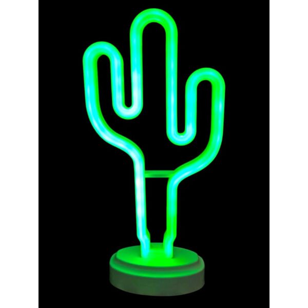 Neon Işıklı Kaktüs Masa Gece Lambası Şık Tasarımlı Fonksiyonel Ürün