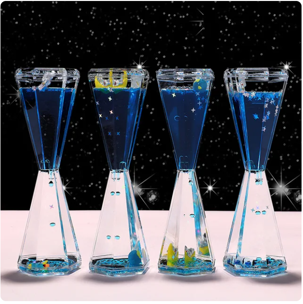 Uzay Temalı Dökülen Yağ Kum Saati Şık Tasarımlı Fonksiyonel Ürün