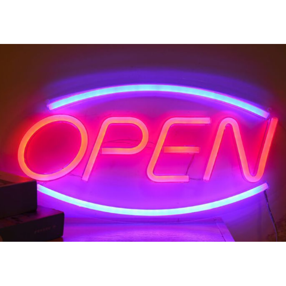 OPEN Tasarımlı Neon Led Şık Tasarımlı Fonksiyonel Ürün