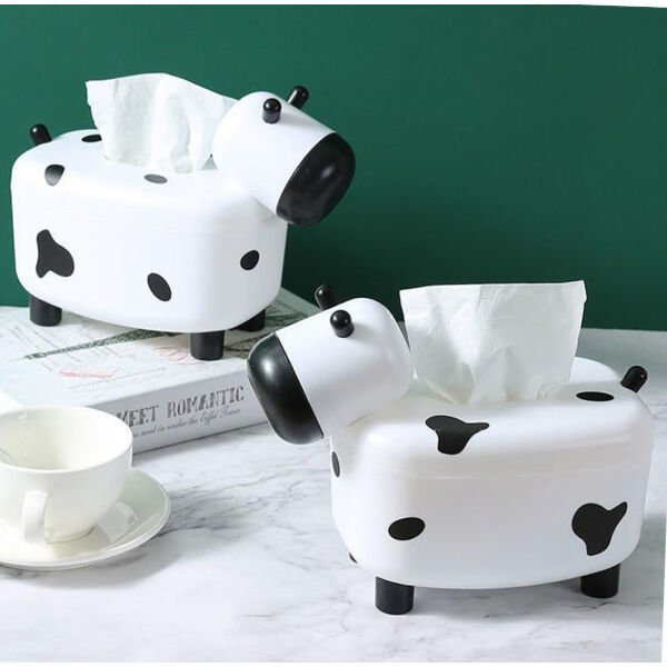 Sevimli İnek Tasarımlı Mıknatıslı Tuzluk ve Peçetelik Şık Tasarımlı Fonksiyonel Ürün