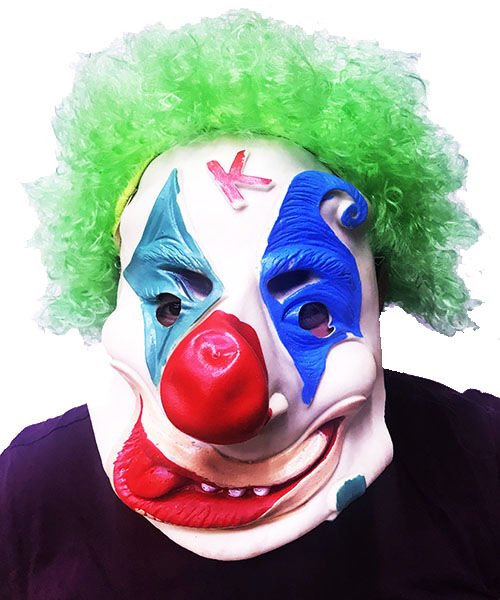 Yeşil Afro Peruklu Palyaço Maske Şık Tasarımlı Fonksiyonel Ürün