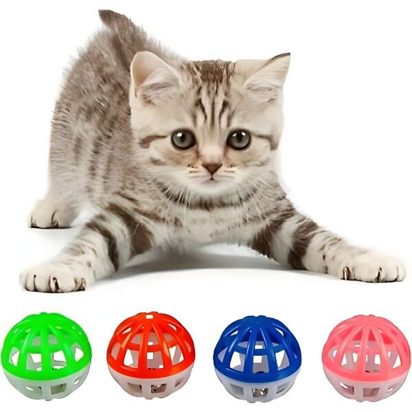 4'lü Çıngıraklı Top Kedi Oyuncağı Şık Tasarımlı Fonksiyonel Ürün