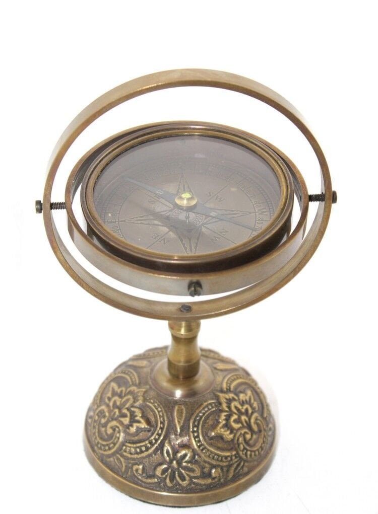 Pirinç Masa Üstü Pusula Model 3 Şık Tasarımlı Fonksiyonel Ürün