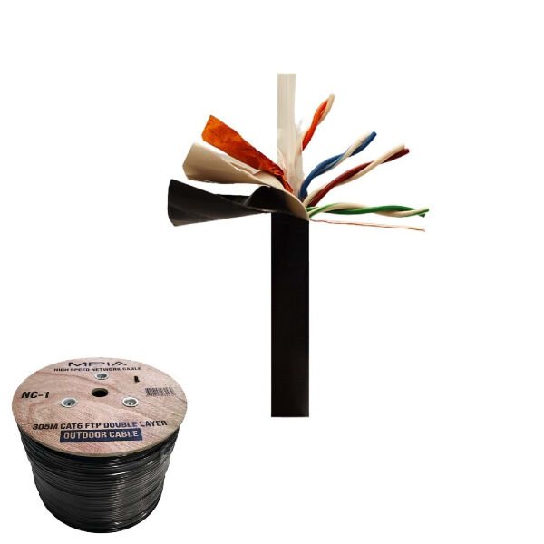 305 Metre / 0.57mm CAT6 FTP Çift Katmanlı Dış Ortam İnternet Kablosu Çok Amaçlı Pratik Kullanışlı Ürün