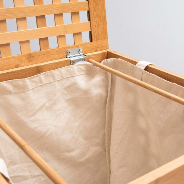 Büyük Boy Ahşap Bambu Kirli Sepeti 45x45x62 Şık Tasarımlı Fonksiyonel Ürün