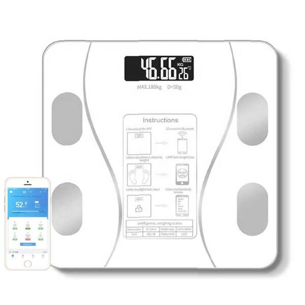 Beyaz Renk Bluetooth Özellikli Akıllı Tartı Çok Amaçlı Pratik Kullanışlı Ürün