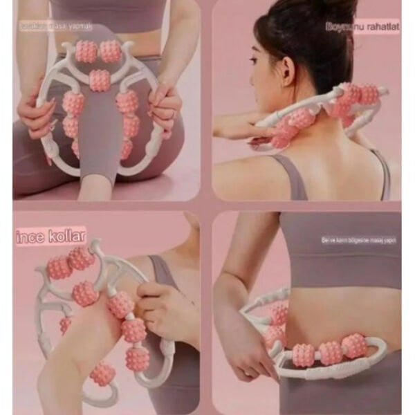 Selülit Masaj Aleti 9 Tekerlekli Lenf Drenaj Rulosu Şık Tasarımlı Fonksiyonel Ürün